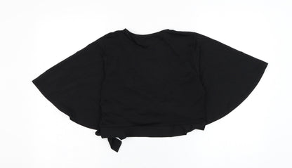 Womens UK Size 14 New Look Black Wrap Blouse