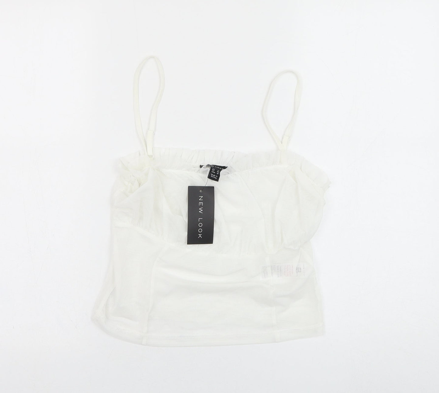 Womens UK Size 14 New Look White Cropped Tank