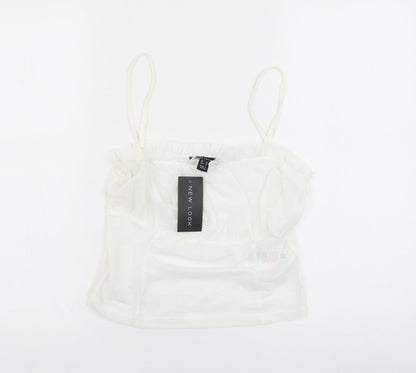 Womens UK Size 14 New Look White Cropped Tank