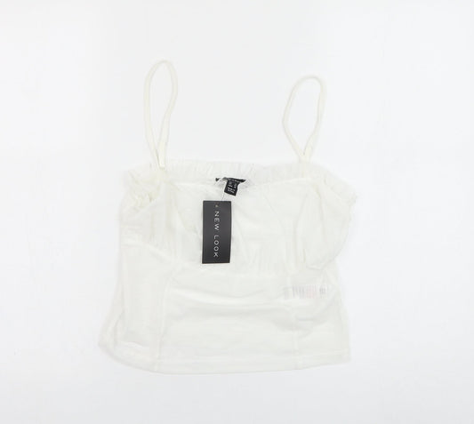 Womens UK Size 14 New Look White Cropped Tank