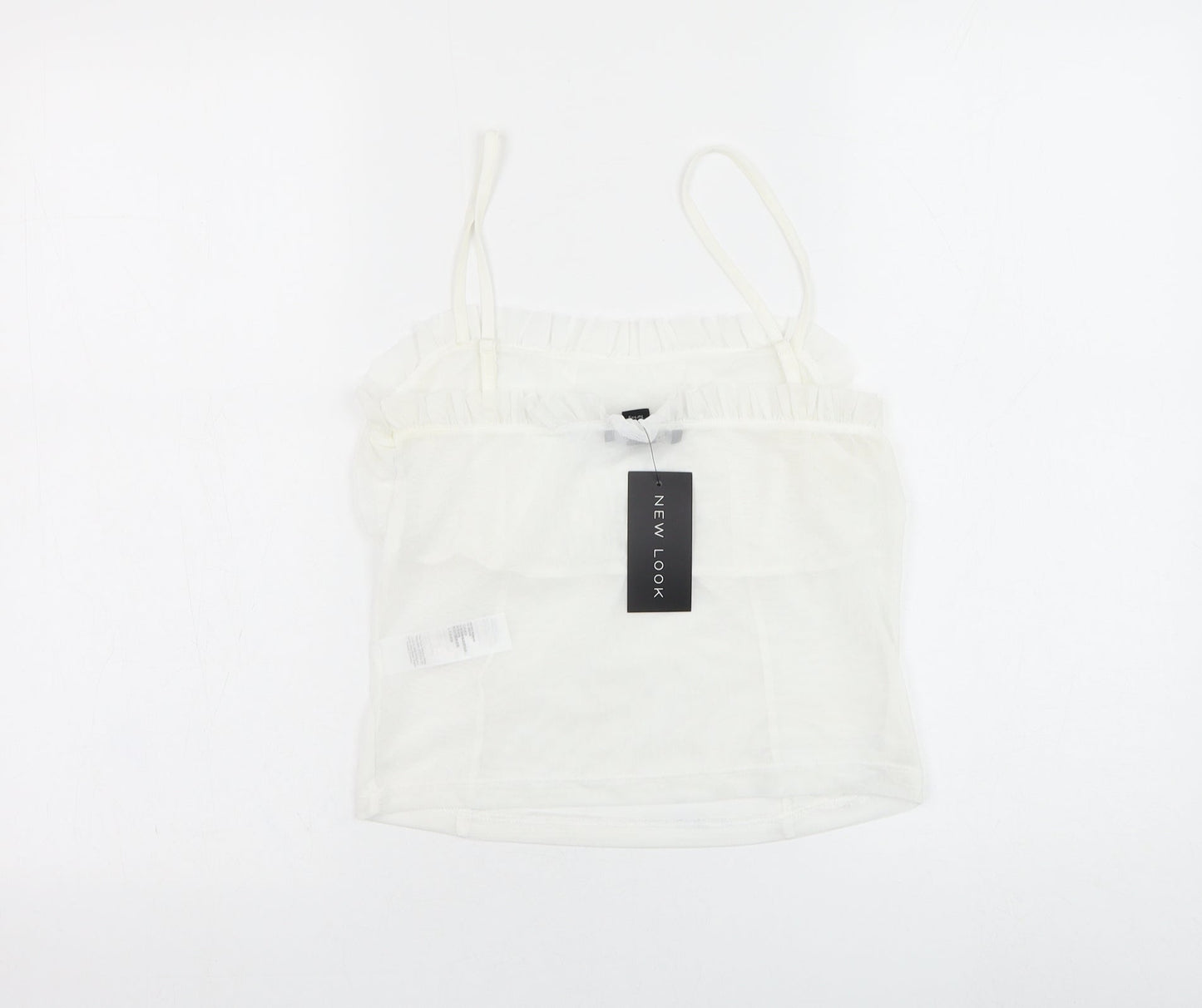 Womens UK Size 14 New Look White Cropped Tank