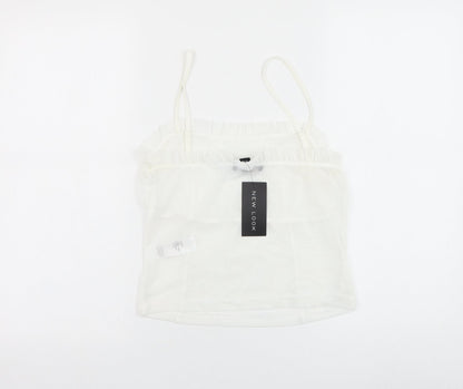 Womens UK Size 14 New Look White Cropped Tank