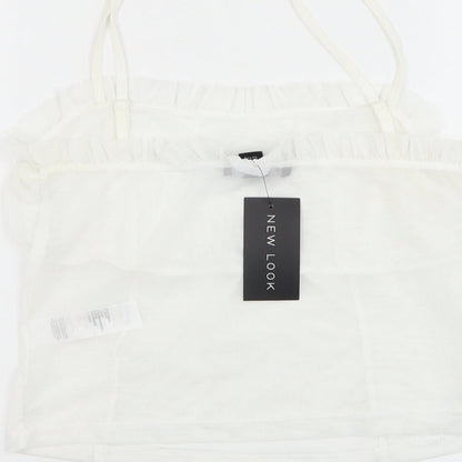 Womens UK Size 14 New Look White Cropped Tank
