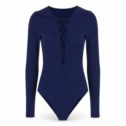 Womens UK Size 10 Missguided One-Piece Blue Bodysuit