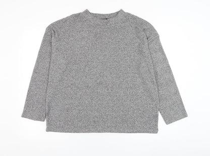 F&F Womens Grey Round Neck  Polyester Pullover Jumper Size M
