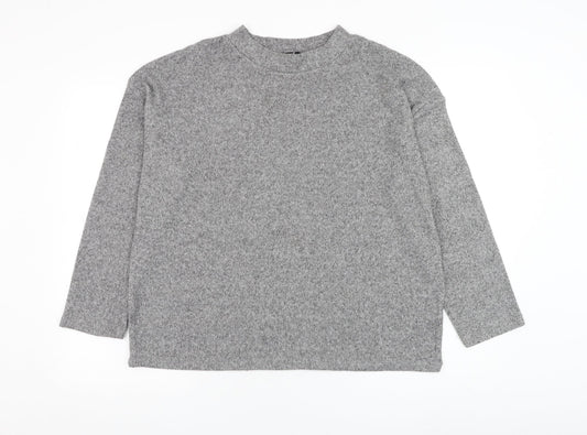 F&F Womens Grey Round Neck  Polyester Pullover Jumper Size M