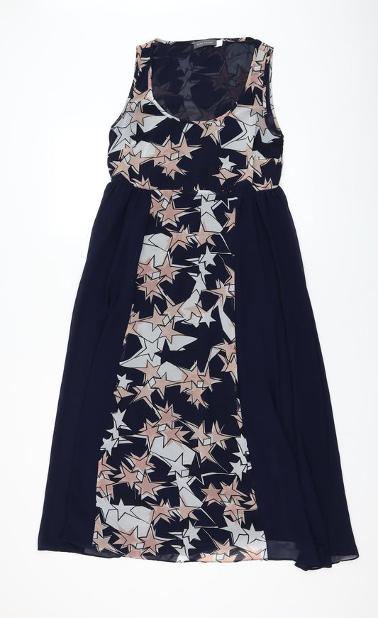 Mint Velvet Womens Blue  Polyester Fit & Flare  Size 8  Round Neck Pullover