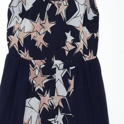 Mint Velvet Womens Blue  Polyester Fit & Flare  Size 8  Round Neck Pullover