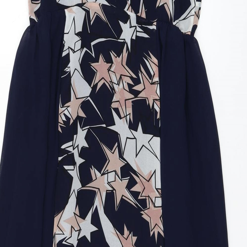 Mint Velvet Womens Blue  Polyester Fit & Flare  Size 8  Round Neck Pullover