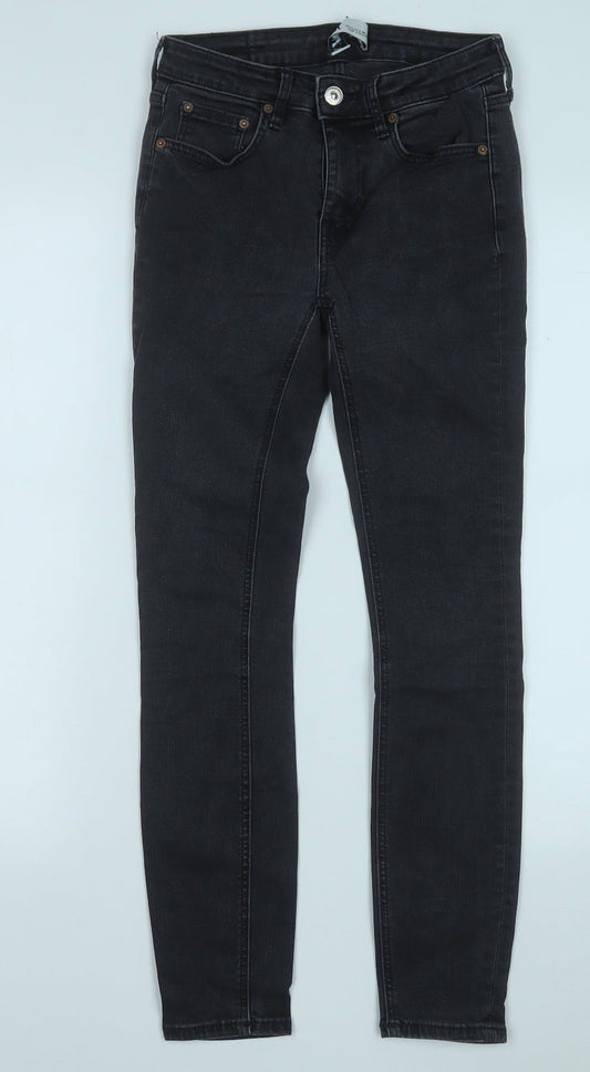 Zara Womens Grey  Cotton Mom Jeans Size 6 L26 in Regular