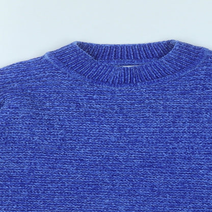 lefties Womens Blue Mock Neck  Polyester Pullover Jumper Size M