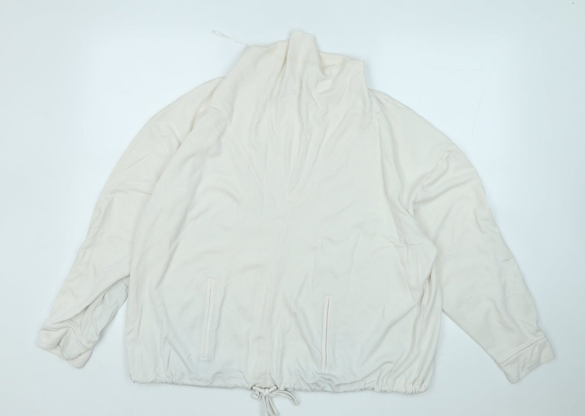 Gallery Womens White  Viscose Pullover Sweatshirt Size XL