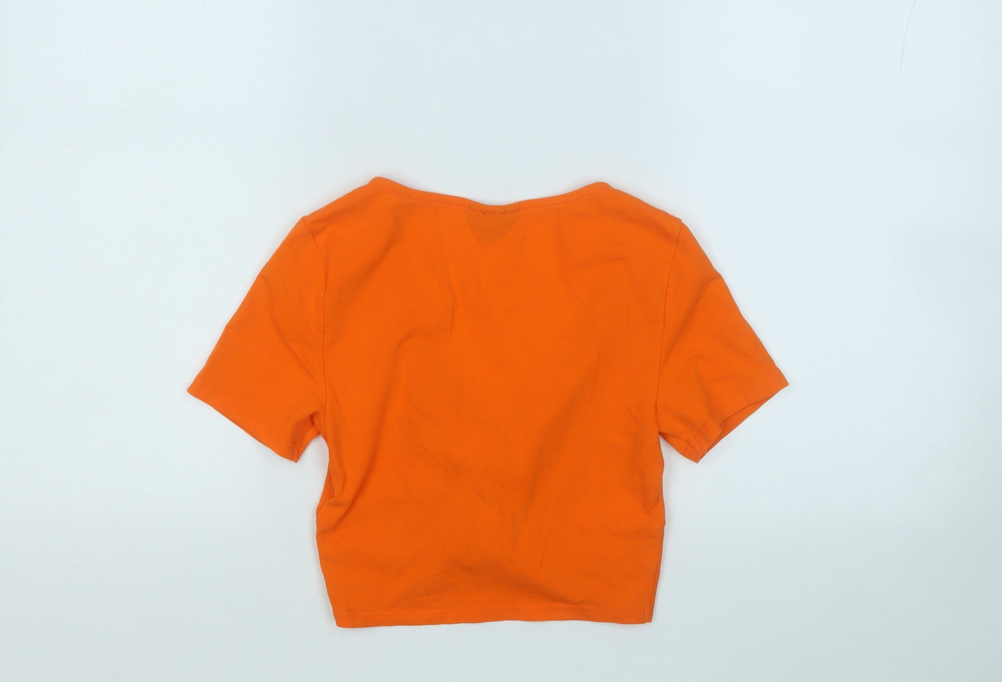 Womens UK Size 8 Topshop Orange Basic T-Shirt