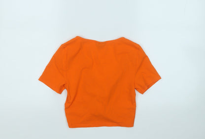 Womens UK Size 8 Topshop Orange Basic T-Shirt