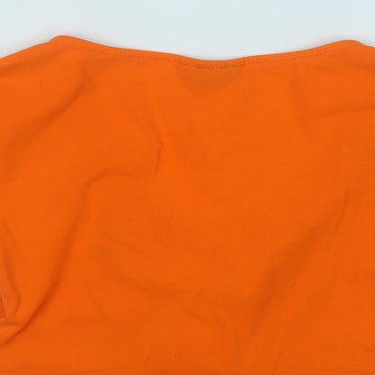 Womens UK Size 8 Topshop Orange Basic T-Shirt