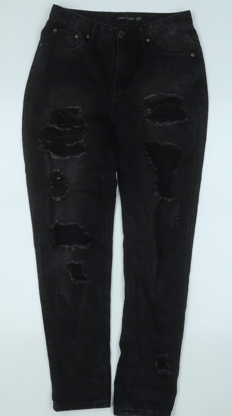 I SAW IT FIRST Womens Black  Cotton Straight Jeans Size 8 L29 in Regular