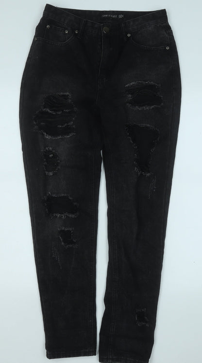 I SAW IT FIRST Womens Black  Cotton Straight Jeans Size 8 L29 in Regular