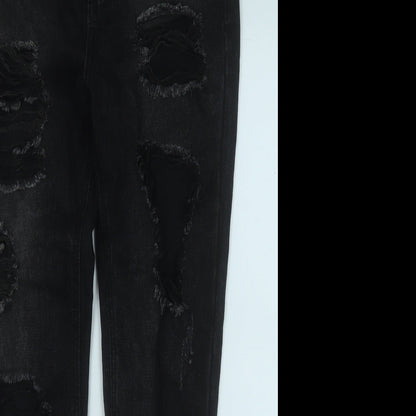 I SAW IT FIRST Womens Black  Cotton Straight Jeans Size 8 L29 in Regular