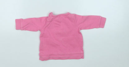 F&F Girls Pink  Cotton Pullover Jumper Size 0-3 Months