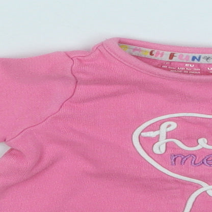 F&F Girls Pink  Cotton Pullover Jumper Size 0-3 Months