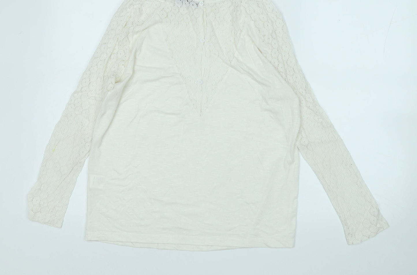 SheIn Womens White Round Neck  Polyester Pullover Jumper Size S