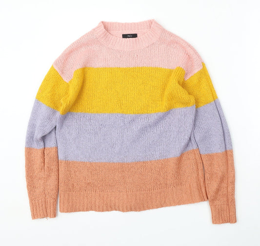 Womens UK Size 10 M&Co Multicoloured Pullover Jumper
