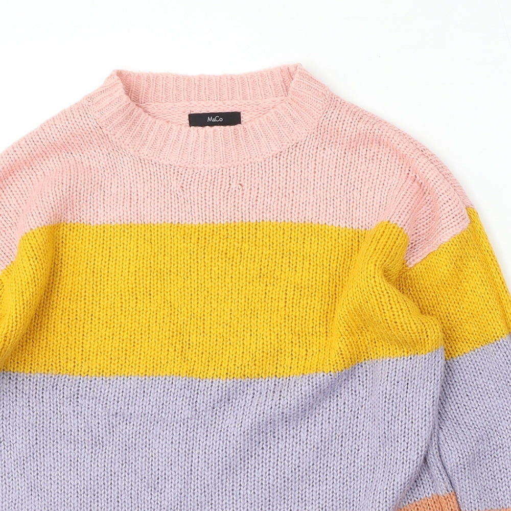Womens UK Size 10 M&Co Multicoloured Pullover Jumper