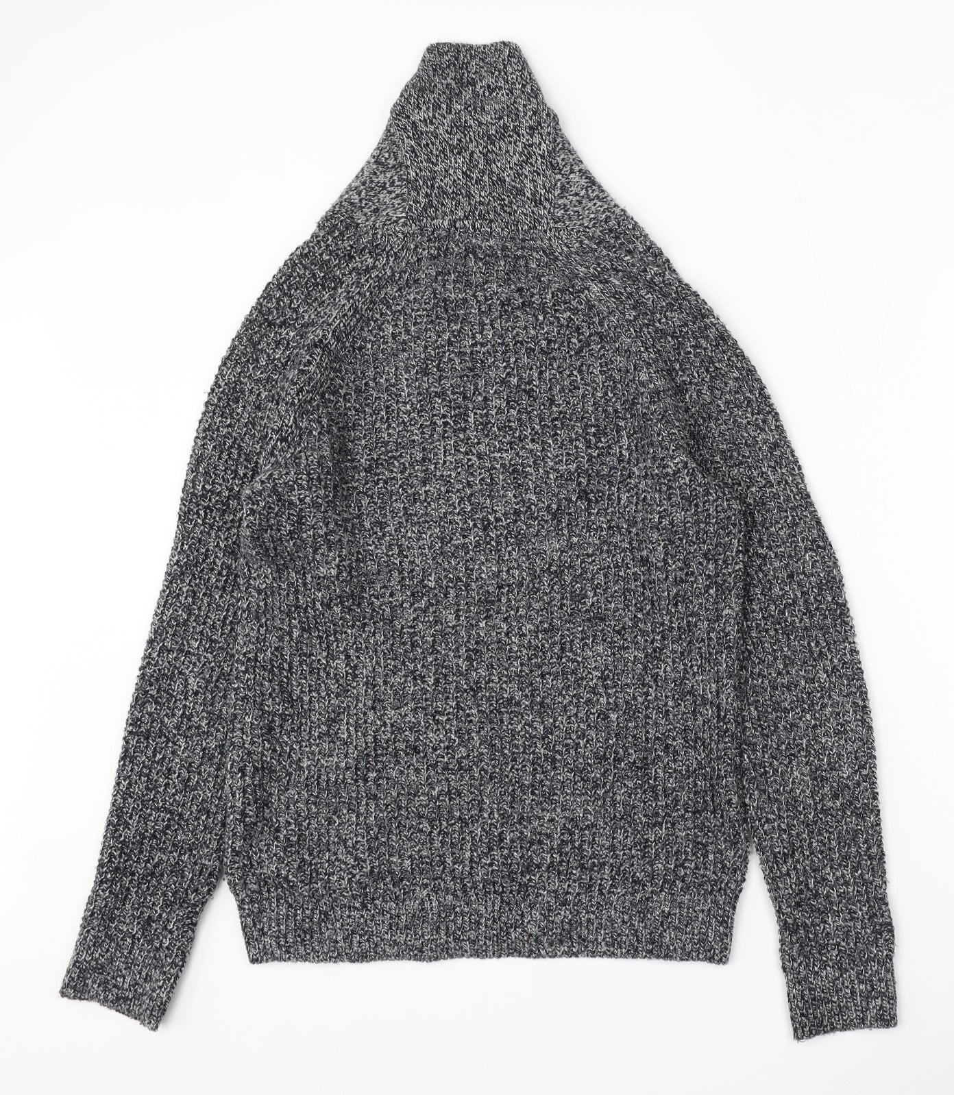 H&M Mens Grey Mock Neck  Acrylic Pullover Jumper Size M