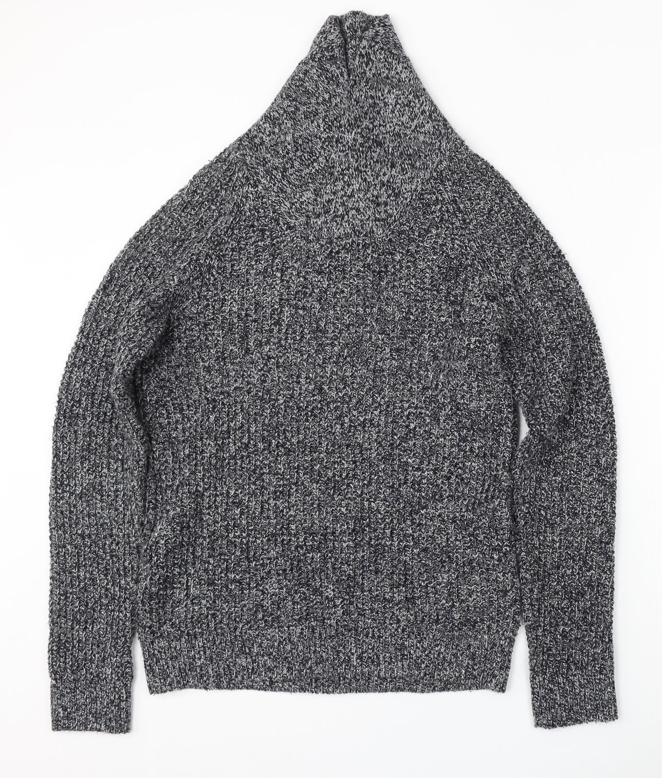 H&M Mens Grey Mock Neck  Acrylic Pullover Jumper Size M