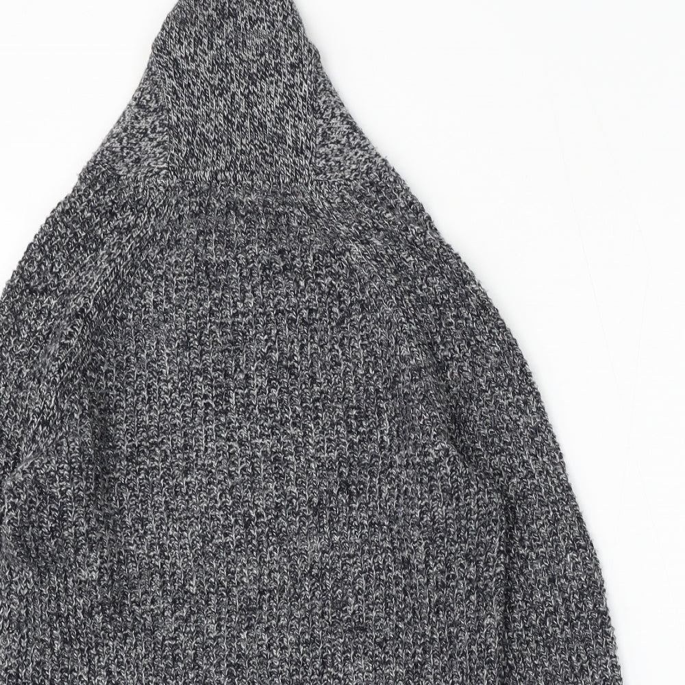 H&M Mens Grey Mock Neck  Acrylic Pullover Jumper Size M