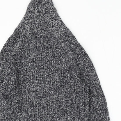 H&M Mens Grey Mock Neck  Acrylic Pullover Jumper Size M