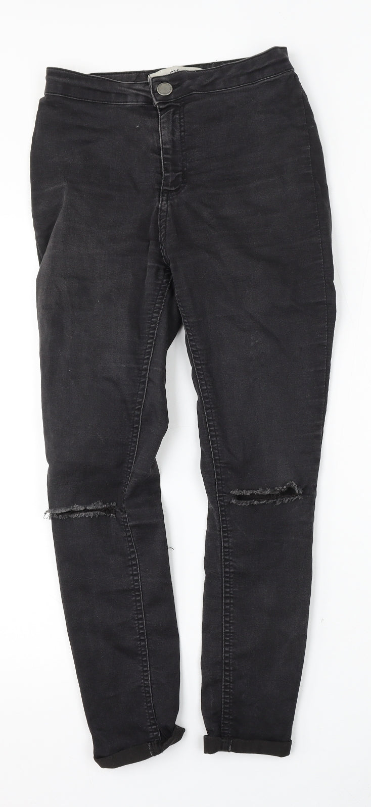 New Look Womens Black  Cotton Skinny Jeans Size 8 L26 in Regular Button