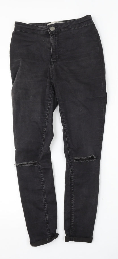 New Look Womens Black  Cotton Skinny Jeans Size 8 L26 in Regular Button