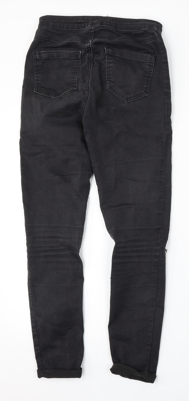 New Look Womens Black  Cotton Skinny Jeans Size 8 L26 in Regular Button