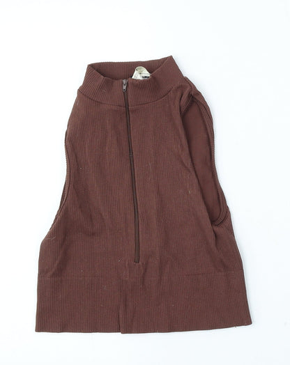 Womens UK Size L Stradivarius Brown Vest Jumper