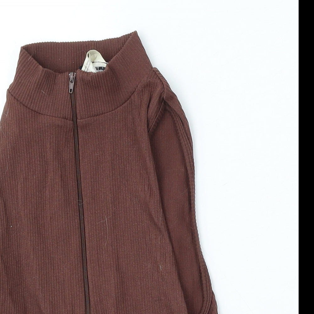 Womens UK Size L Stradivarius Brown Vest Jumper