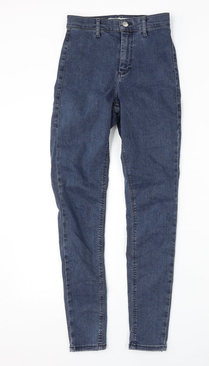 Topshop Womens Blue  Cotton Skinny Jeans Size 26 L32 in Regular