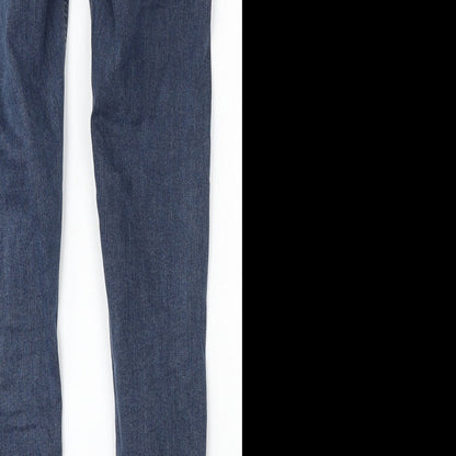 Topshop Womens Blue  Cotton Skinny Jeans Size 26 L32 in Regular