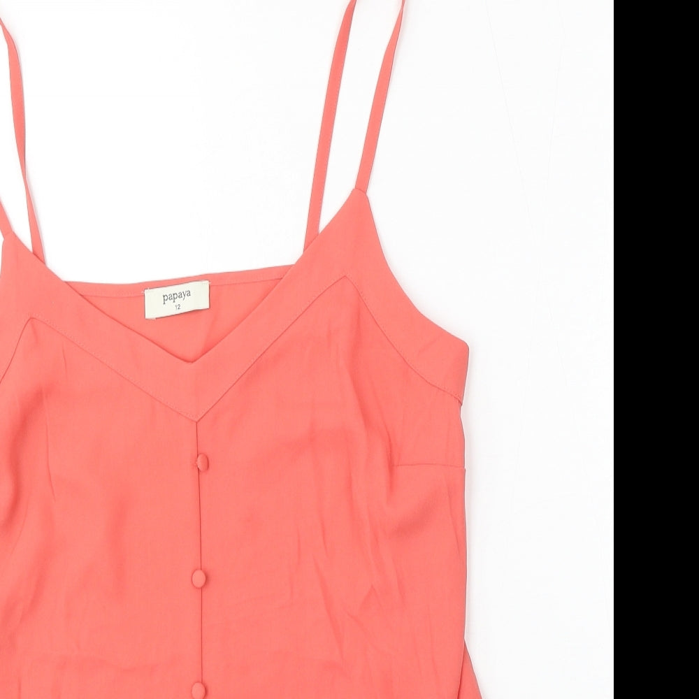 Matalan Womens Pink  Polyester Basic Blouse Size 12 Round Neck