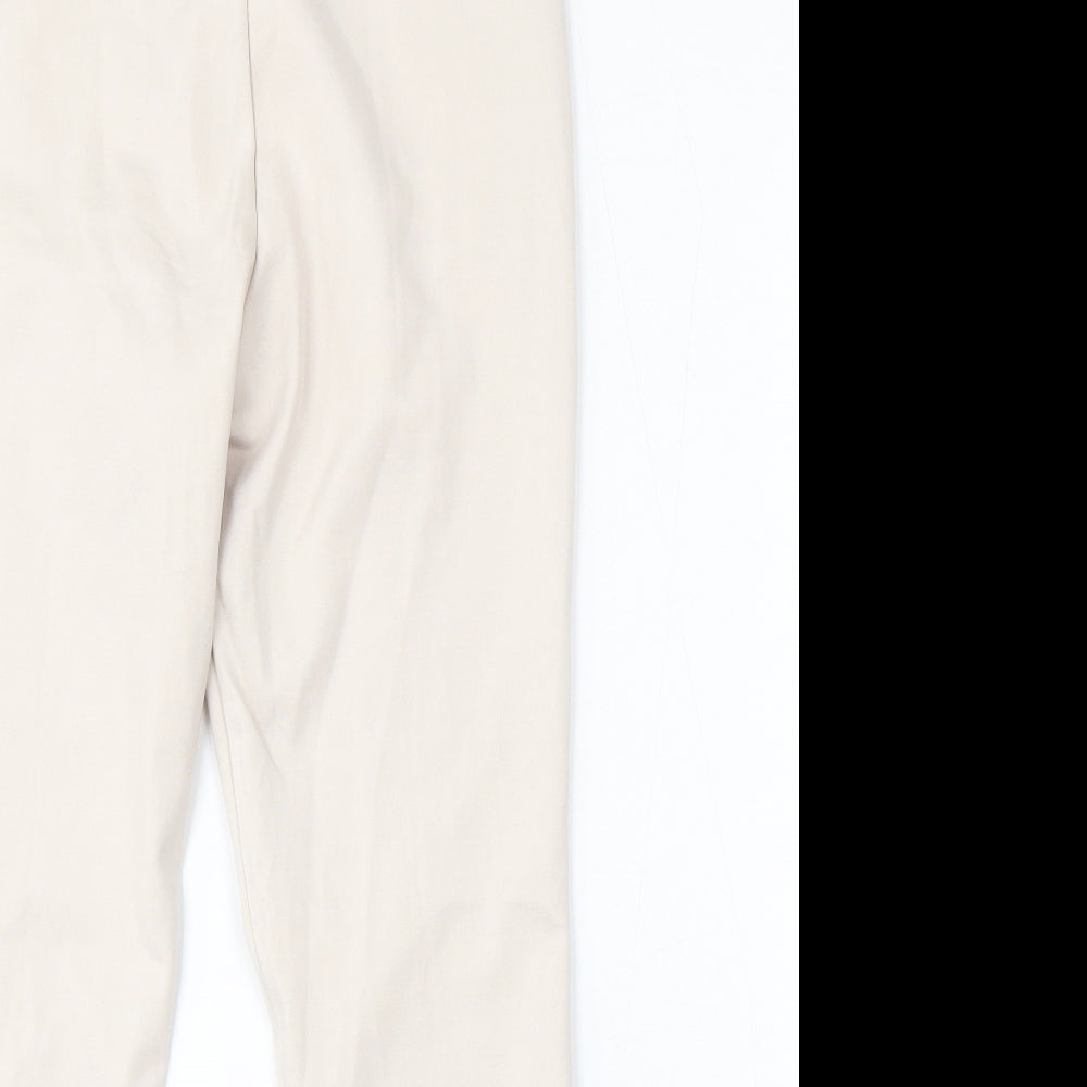 Womens UK Size L Stradivarius Regular Fit Flared Beige Jeans
