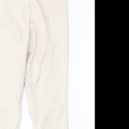 Womens UK Size L Stradivarius Regular Fit Flared Beige Jeans