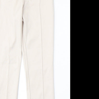 Womens UK Size L Stradivarius Regular Fit Flared Beige Jeans