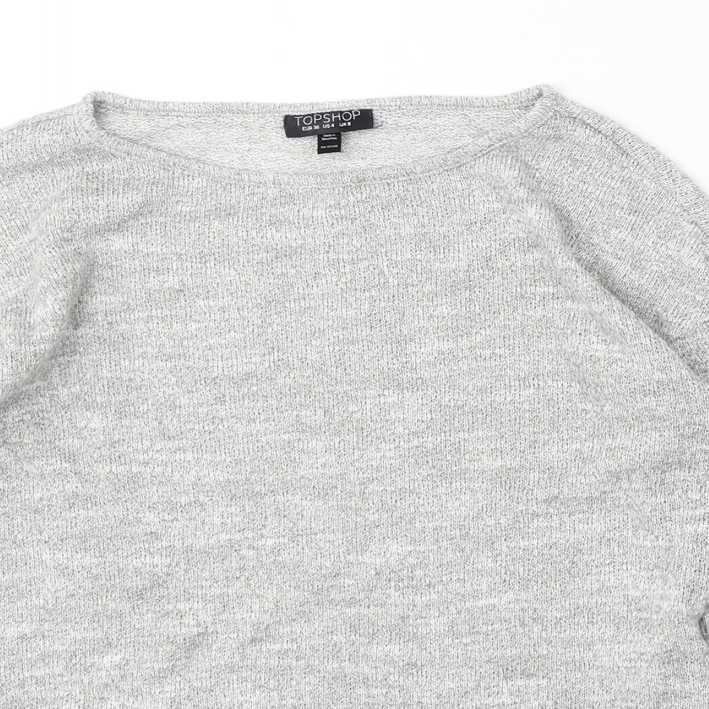 Womens UK Size 8 Topshop Grey Pullover Jumper