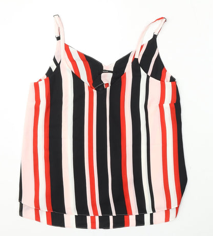 George Womens Multicoloured Striped Polyester Basic Blouse Size 10 Round Neck