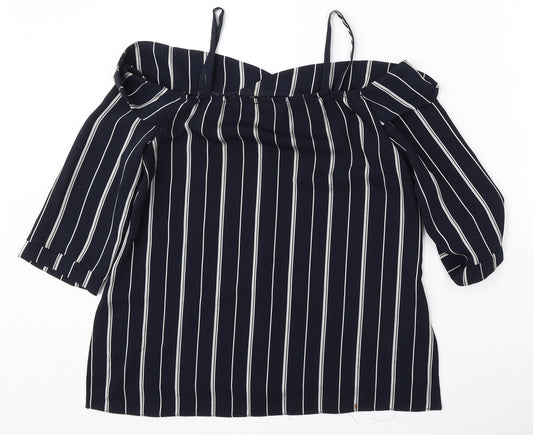 Womens UK Size 8 River Island Blue Basic Blouse