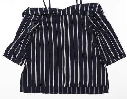 Womens UK Size 8 River Island Blue Basic Blouse