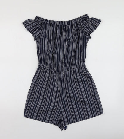 Atmosphere Womens Blue Striped Polyester Shorts One-Piece Size 8