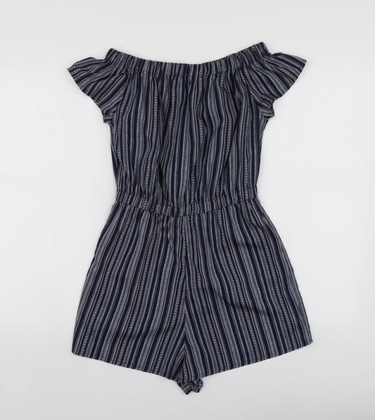 Atmosphere Womens Blue Striped Polyester Shorts One-Piece Size 8