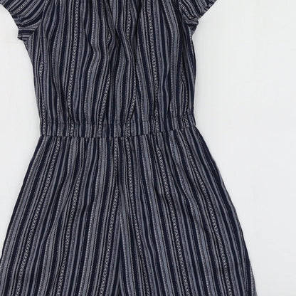 Atmosphere Womens Blue Striped Polyester Shorts One-Piece Size 8