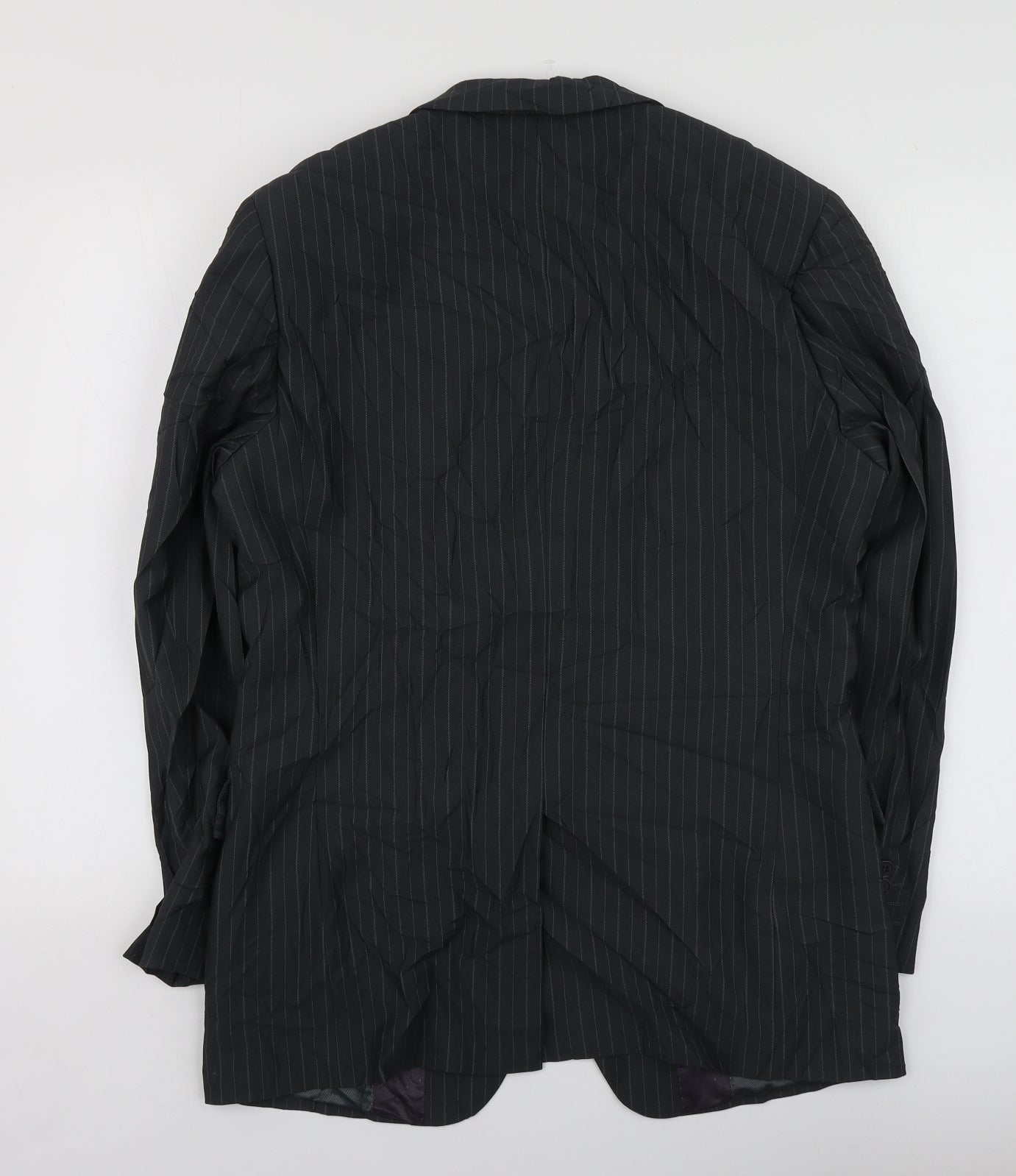 Butlera and Webb Mens Grey Striped Polyester Jacket Suit Jacket Size 38
